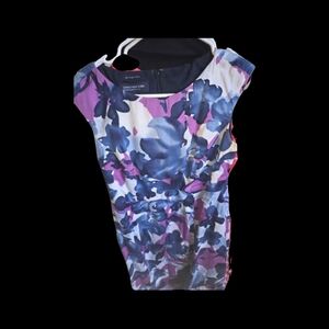 Jones New York Blue and Purple Floral Blouse